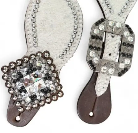 Spur Straps Hair on hide White