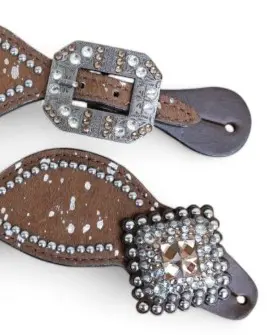 Spur Straps Hair on Hide Brown