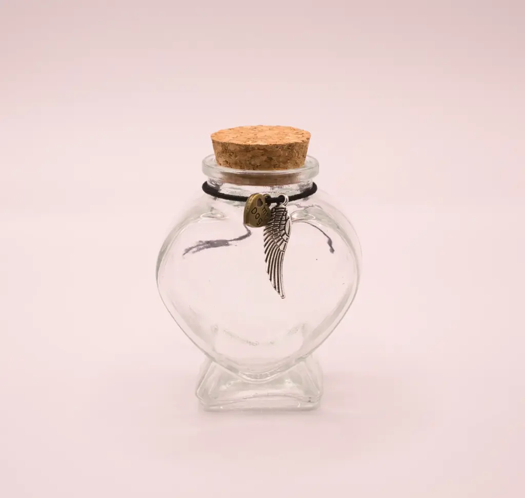 Heart-Shaped Glass Urn