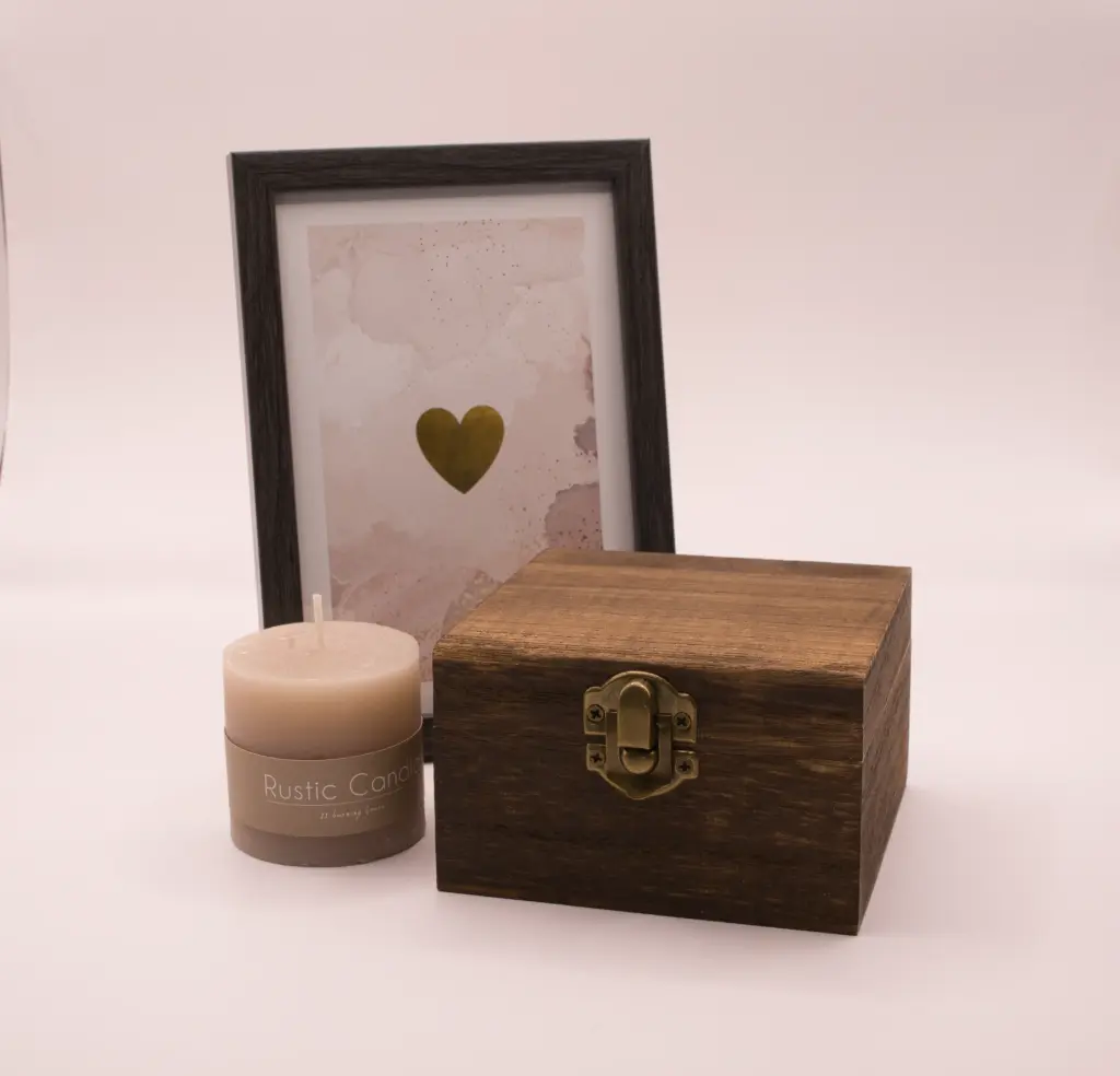 Square Wooden Urn for Hair Locks