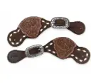 Classic Brown Leather Western Spur Straps