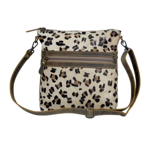[MV8015] Leopard Print Leather & Hair-on Bag