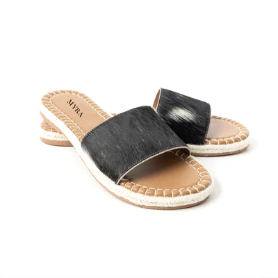 RP Sandals Black & White Hair on