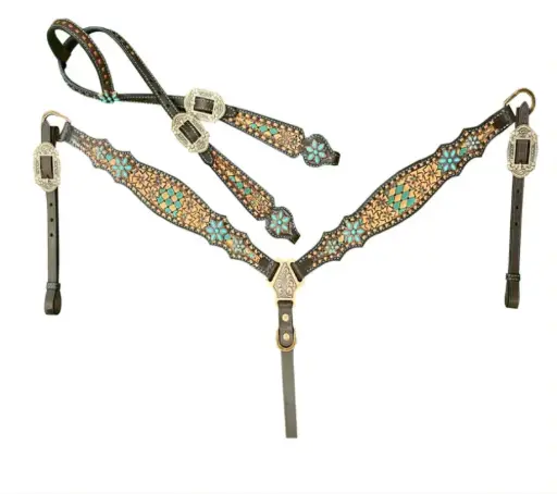 [MV3100] Braided Leather Western Tack Set