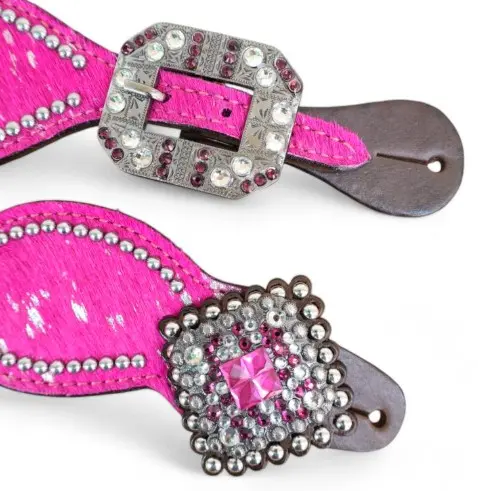 [MV3161] Spur Straps Hair on Hide Pink