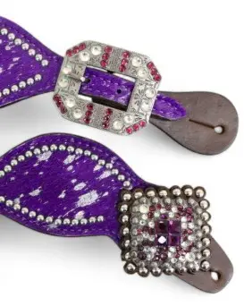 [MV3162] Spur Straps Hair on Hide Purple