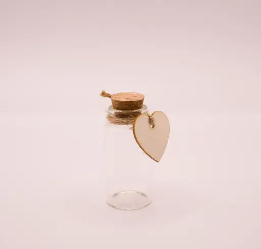 [MV0014] Neutral Glass Bottle with Heart