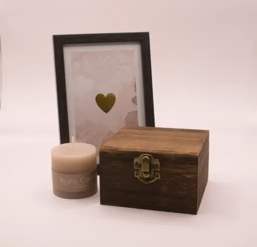 [MV0017] Square Wooden Urn for Hair Locks